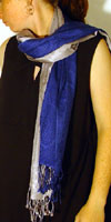 Two 70% pashmina/30% silk mufflers with jacquard
