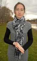 70% pashmina/30% silk fullsize shawl with Tyokeho print