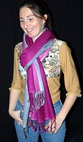 70% pashmina/30% silk fullsize shawl with ombre two-tone dying