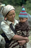 Sherpa Mom and child at Namche Bazar
