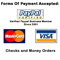 forms of payment: Visa, Mastercard, Paypal, Check, Money Order