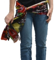 70% pashmina/30% silk medium size shawl with Oshinko print