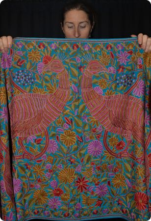 Shalimar Gita design #9: full-surface hand-stitched embroidery on fine wool