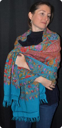 Shalimar Gita design #9: full-surface hand-stitched embroidery on fine wool