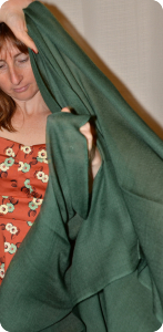 Sunrise Pashmina 100% cashmere shawl,  Dark Green (#Pm-017),  diamond weave,  ragged fringe