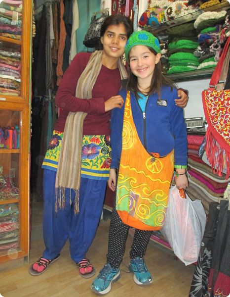 Liana Sicroff with Saheen Sheikh of Local Women's Handicrafts in Thamel, Kathmandu