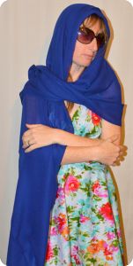 Sunrise Pashmina 100% cashmere shawl,   Royal Blue (#pm-52) , diamond weave,  ragged fringe