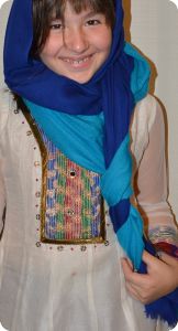 Sunrise Pashmina 100% cashmere shawl, Royal Blue  (#pm-052)  and Capri Breeze  (#pm-072),  diamond weave,  ragged fringe