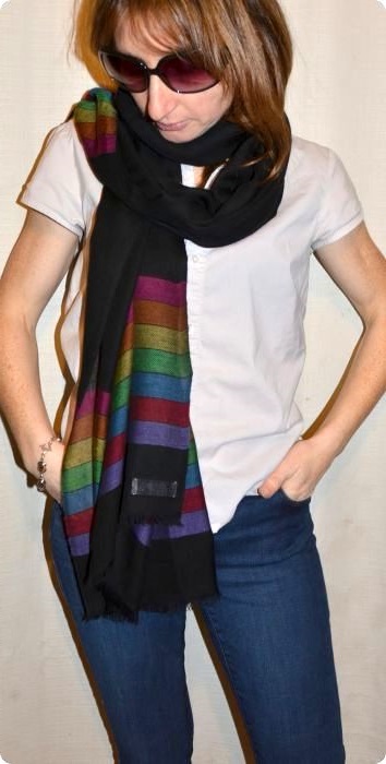 Sunrise Pashmina striped shawl